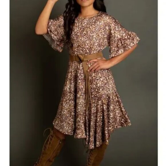 Joyfolie Mia Joy Emelia Dress Size 12 Gray Floral NWT - Picture 3 of 14